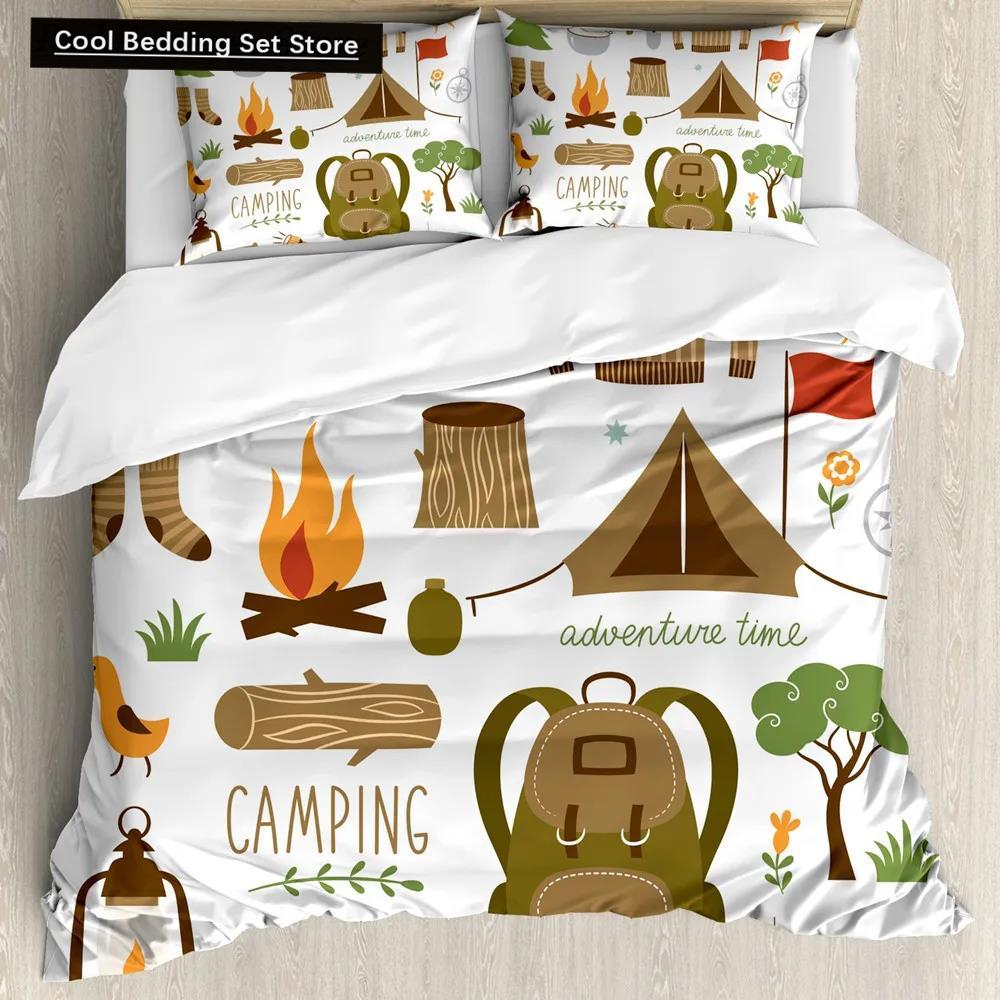 Adventure Duvet Cover Set Wilderness Themed Duvet Cover Set Bedclothes Double Queen King Size Polyester Bedding Set Pillowcase