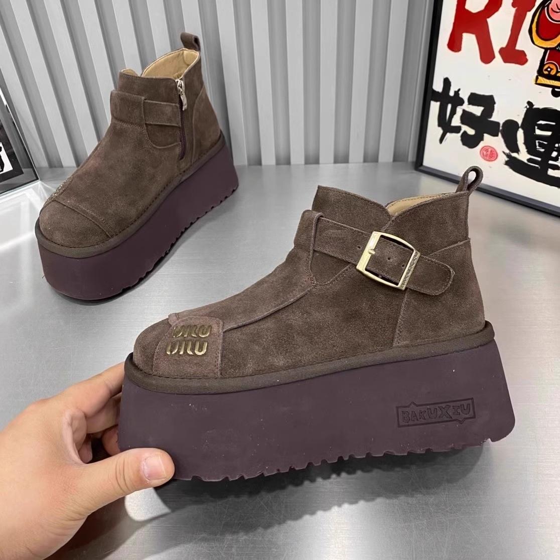 

Нові модні нековзкі зимові жіночі черевики Жіночі ботильйони на відкритому повітрі 2024 Гарячий розпродаж на відкритому повітрі Жіноче взуття з круглою головою Botines Mujer 38 кавовий