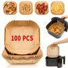 100 High-Quality Air Fryer Pad Paper - Thickened, Non-Stick, Oil-Resistant, Suitable For 2-8 Air Fryer - Essential Kitchen And