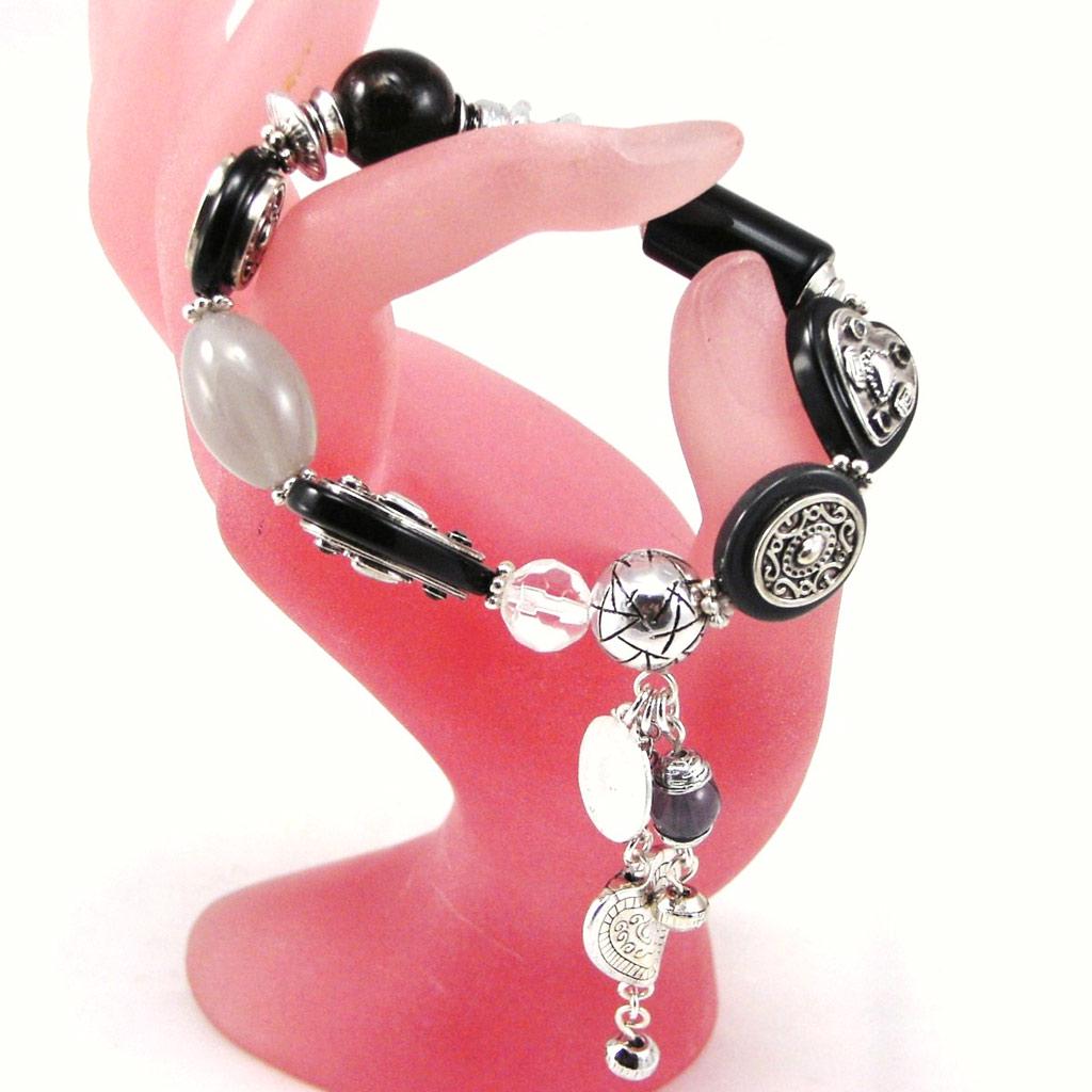 Les Trésors De Lily [F4237] - Black 'Babouchka' Designer Bracelet