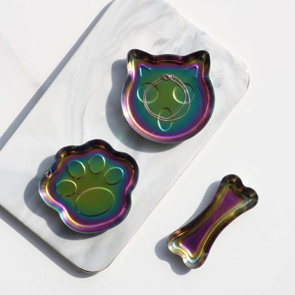 3pcs Earphone Key Organizer Kitten Jewelry Tray Jewelry Storage Plate  for Rings and Earrings