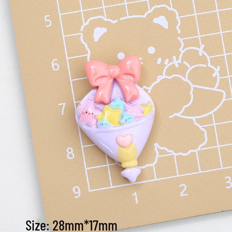 Bunny Dessert House Resin Accessories: Cartoon Cream Glue, Creative Shoe Buckle Material for DIY Jewelry and Hairpin Crafting.