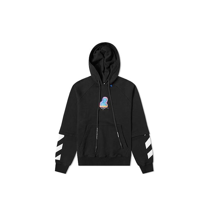 Men's Off-White Character Printing Black OMBB051E19E300061088