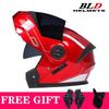 Capacete de Bicicleta Elétrica BLD Capacete de Motocicleta Lente Dupla Completa Exposta Universal para Ciclismo Todas as Estações