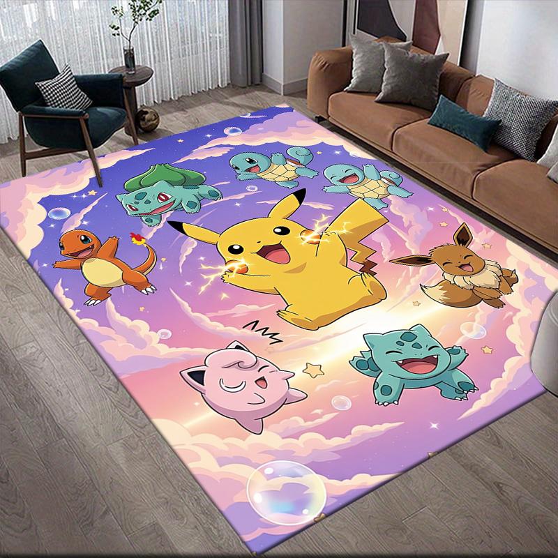

Starter Pokémon Anti-Slip Floor Mat, Rectangular Carpet for Living Room, Bedroom & Game Area, Home Decor 60x90cm
