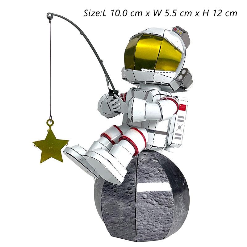 

3D Metal Puzzle Chinese Moon Astronauts Plucking The Stars Assembly Model Laser Cutting Kits Jigsaw Puzzle Toys For Kids Adult