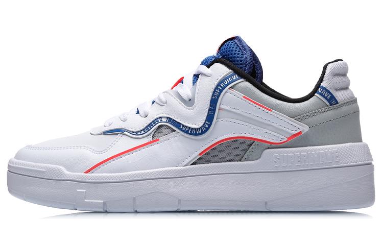 Li Ning Wave SPWV Lite Низкие Скейтбордические Кроссовки Мужские Бело-Синие AGCR037-4 43.5