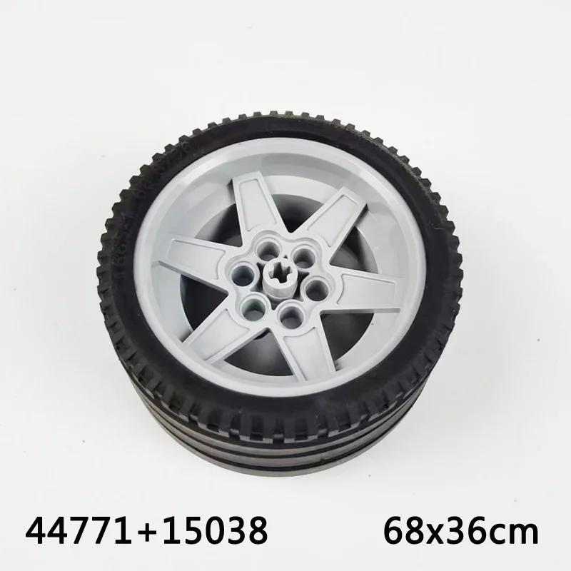 MOC High-Tech Tire Wheel Hub DIY Bricks Car Truck 44309 70695 15413 Construction Building Blocks Compatible Motorcycle Race Toys