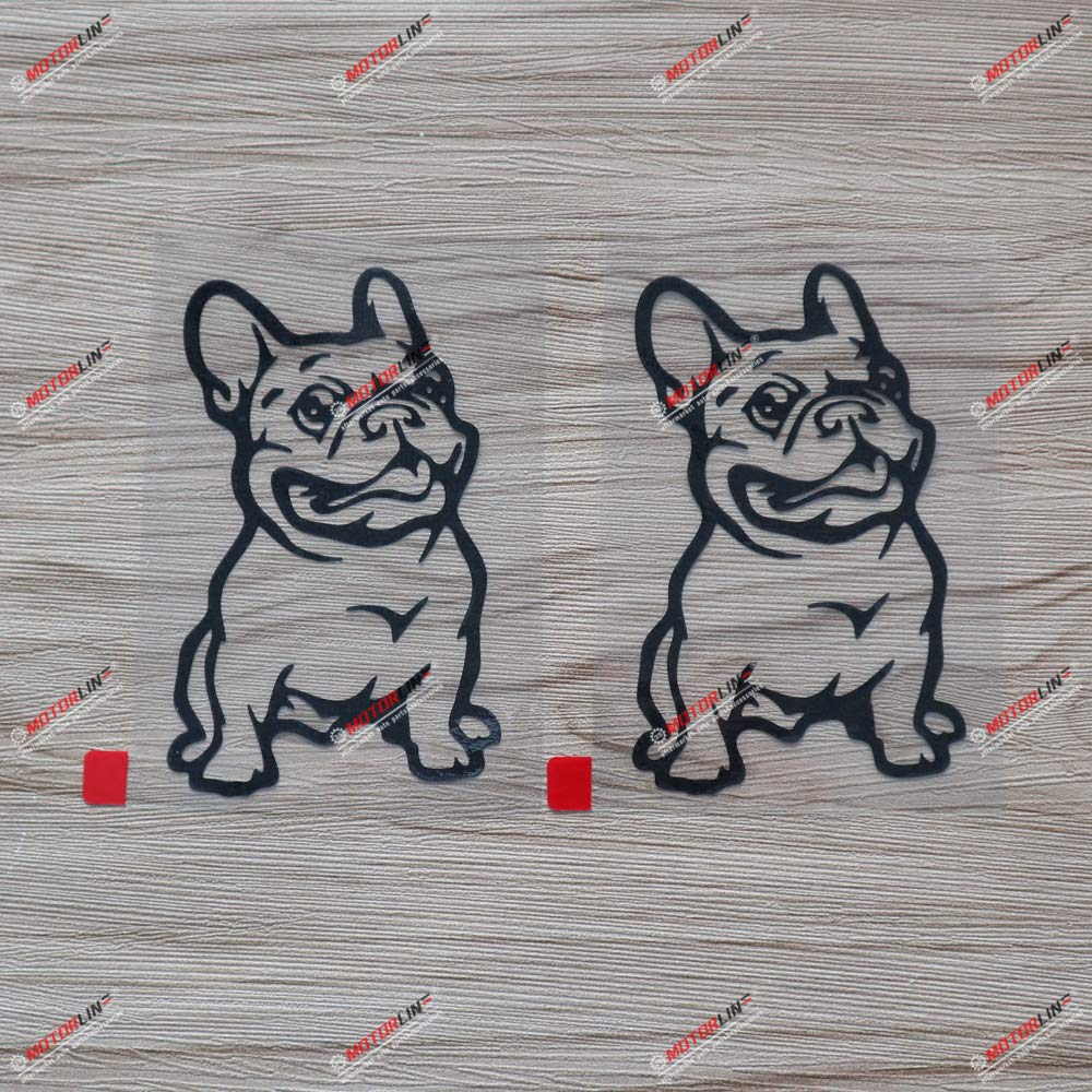 2 Pcs Black 4" French Bulldog Puppy Cute Dog Decal Vinyl Sticker Car Laptop Window Styled