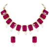 Traditional Jewellery Crystal Pearl Necklace Earring Jewellery Set for Women