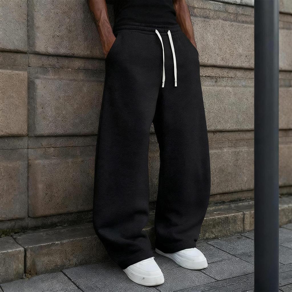 Men's Baggy Sweatpants Fleece Casual Pants Elastic Waist Athletic Workout Jogger Sweat Fall Winter