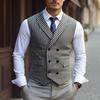 2026 Men's Slim Fit Striped Double-Breasted Retro Suit Vest - European Size