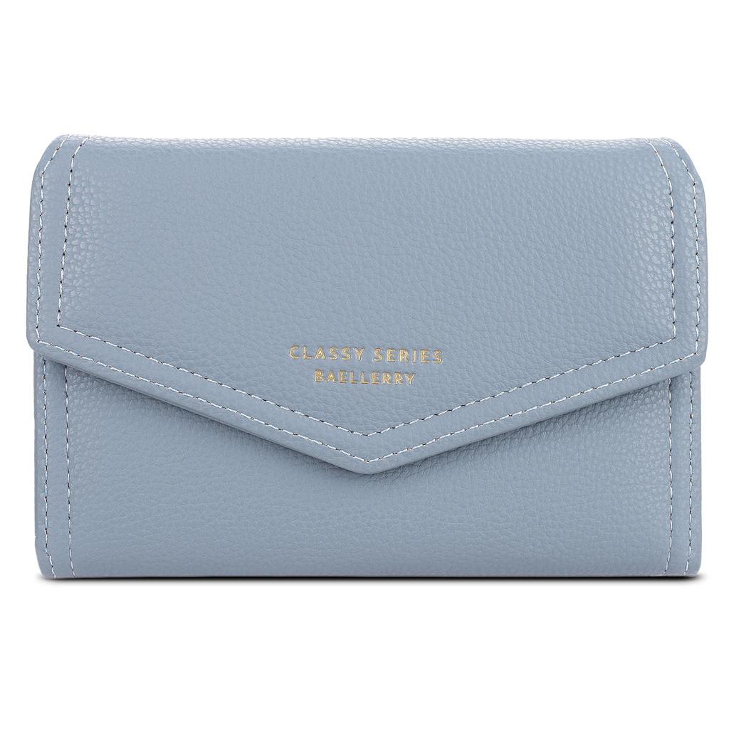 FORRICA Women's Elegant Zip Wallet with Coin Purse and PU Leather Billfold, Popular Mini Clutch Bag, Gift Box Included, Blue