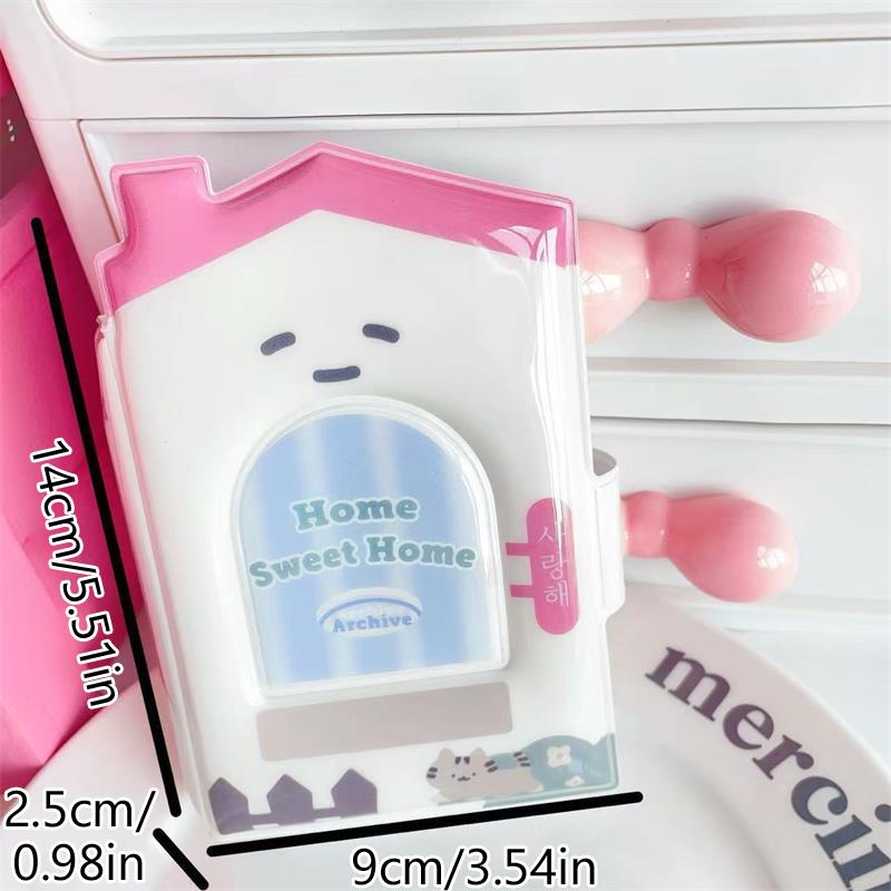 Sweet Cute House Shape 32 Card Slots Card Book Portable Card Album Idol Photo Display Storage Album Portable Card Sleeves Gifts