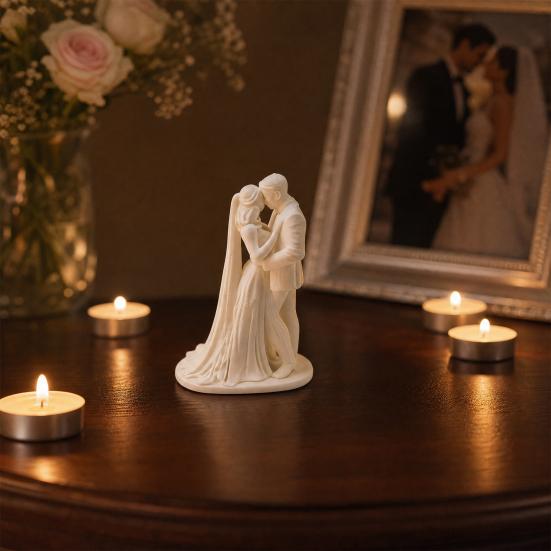 Yousheng 3D-gedruckte Figurenpaar, Romantische Hochzeitsdekoration, Romantische Hochzeits-Liebesstatue für Tortenaufsätze Eingangsbereiche Schminktische Hochzeit