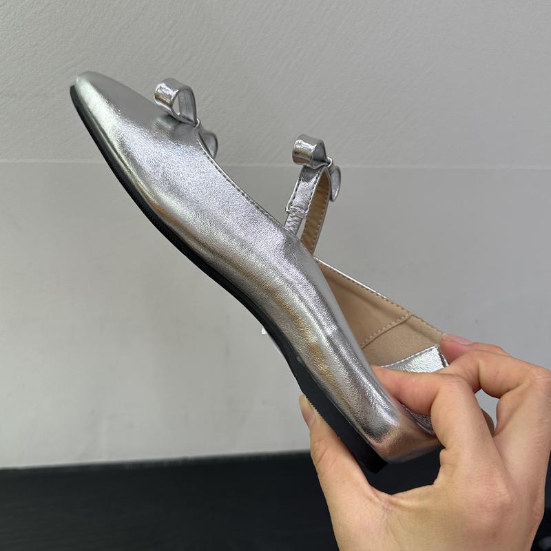 Fashion SUOJIALUN 2025 New Brand Women Flat Shoes Fashion Round Toe Shallow Slip On Bow-knot Ladies Elegant Single Shoes Soft Heel Boat