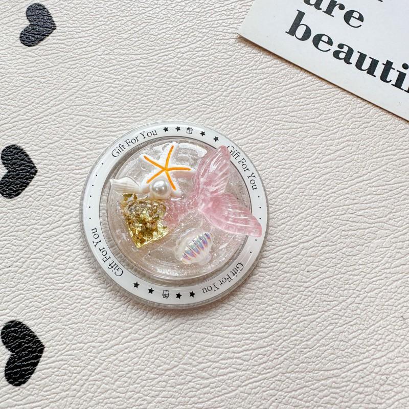 

Japanese Ins Style Mobile Phone Airbag Holder Adhesive Type Stretchable Portable Starfish Shell Mermaid Glitter Pink Women s Model