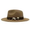 Spring And Summer Leopard Print Pearl Straw Sun Protection Visor Straw Hat Dame Top Hat