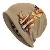A Casual Style Animal-Themed Knitted Hat - Featuring a Cute Yellow Labrador Design, Made from Durable Knitted Fabric, Comfortable And Stretchy Fit, Pe