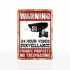 4 Pack Private Property Video Surveillance Signs, Weatherproof Rustproof Aluminum Security Camera Sign for Home Yard Garden Outdoor