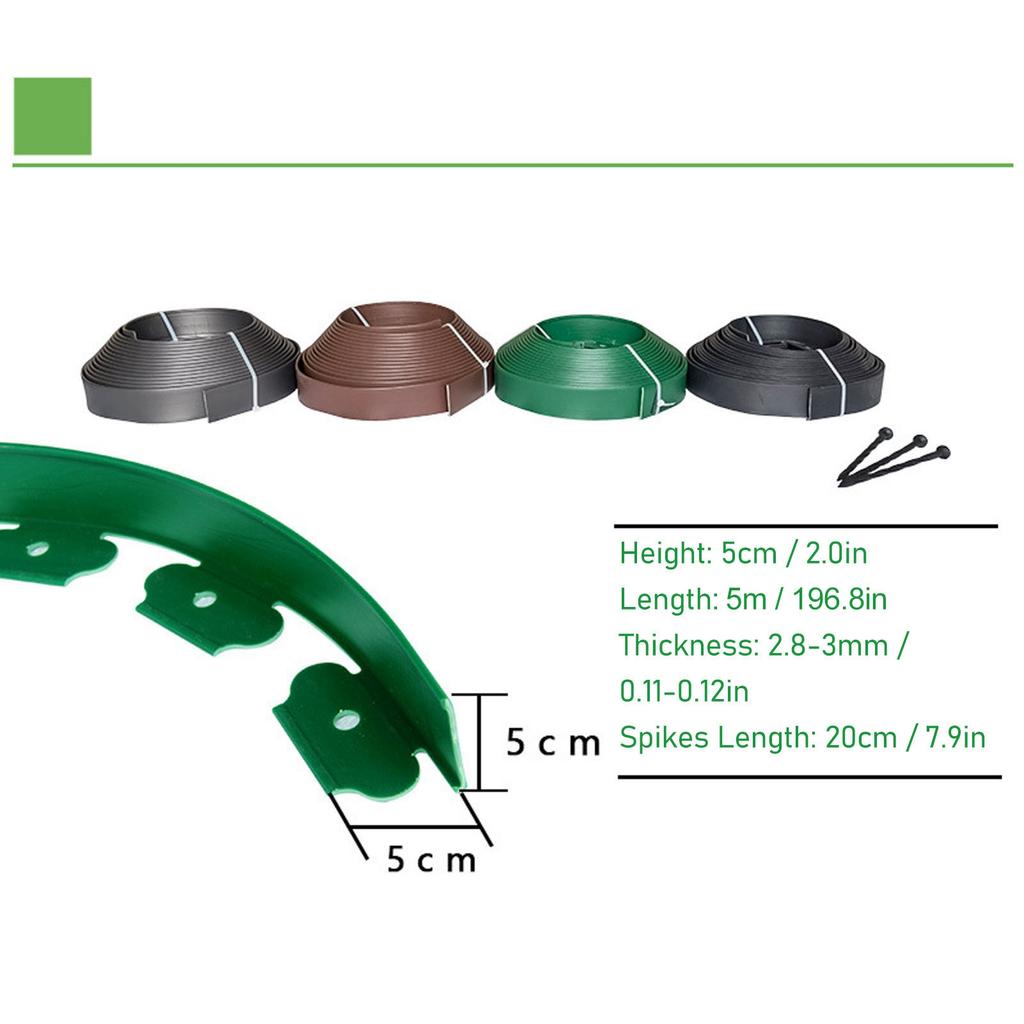 Kit Bordatura Paesaggistica Bordatura Prato Include 15 Picchetti Bordatura Giardino in PE per Paesaggistica Giardini Fioriti Prato