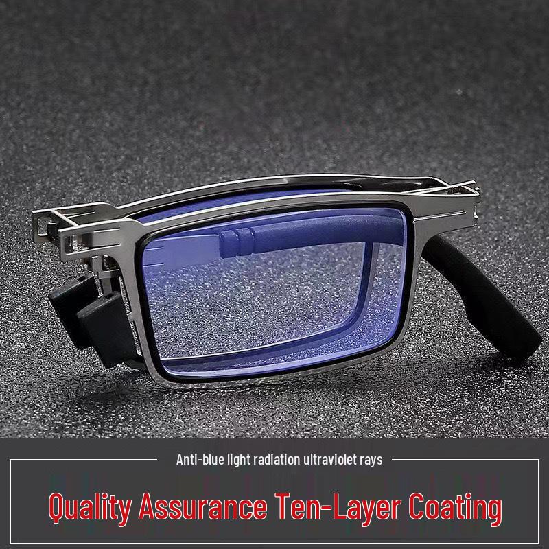 Portable HD Folding Reading Glasses, Anti-Blue Light, Ultralight Eye Protection for Middle-Aged & Elderly, Unisex
