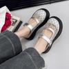 2025 New Mesh Hollow Big Head Metal Buckle Thick Bottom Muffin Heightening Small Bag Head Half Slippers Women's Shoe Holder