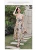 Damen Neues Sommer Blumen Kordelzug Camisole Kleid