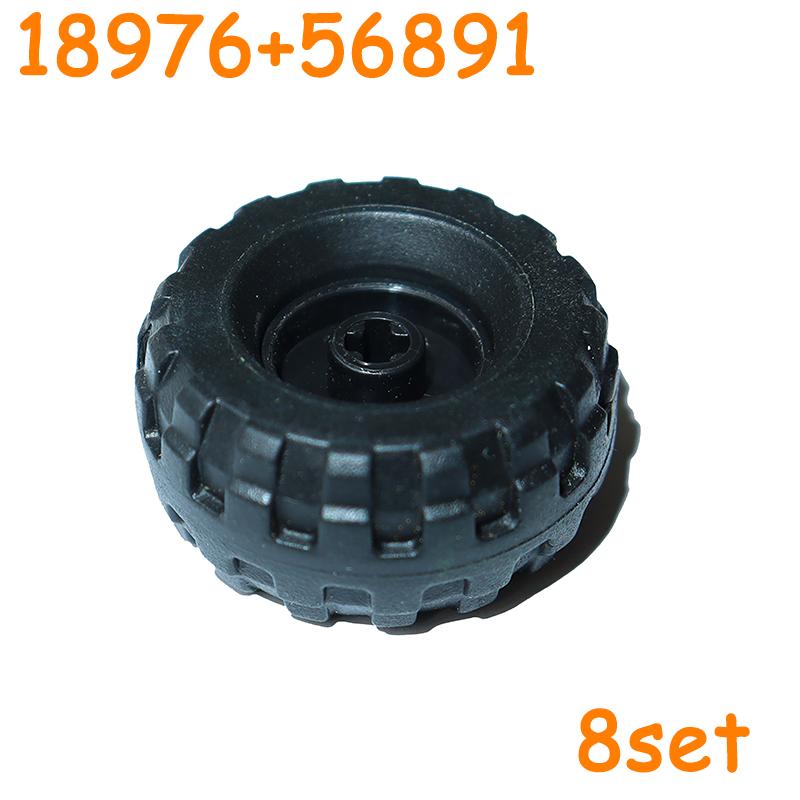Tire Wheels Car Truck Hub Technical Bricks MOC Motorcycle Building Blocks 30285 18976 55982 55981 89201 92402 58090 35578 56891