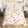 Rainbow Duvet Cover Girly Pink Cartoon Bedding Set Kids Girls Cute Clouds Crown Comforter Cover Kawaii Glitter Stars Quilt Cover