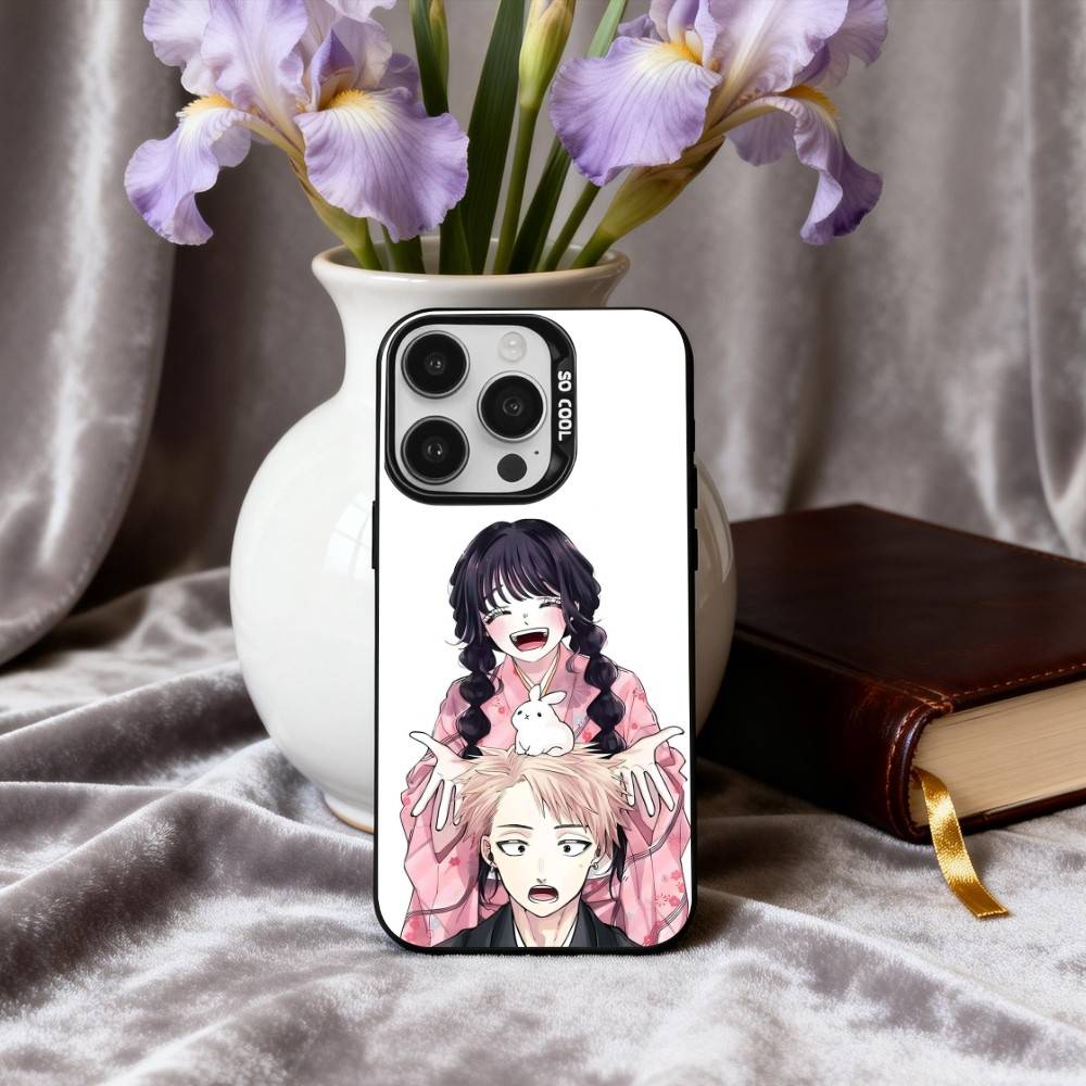 K-Kaoru H-Hana Wa Rin To S-Saku Phone Case For iPhone17,16,15,14,13,12,11 Plus,Pro Max Black Candy Silver Plated Cover
