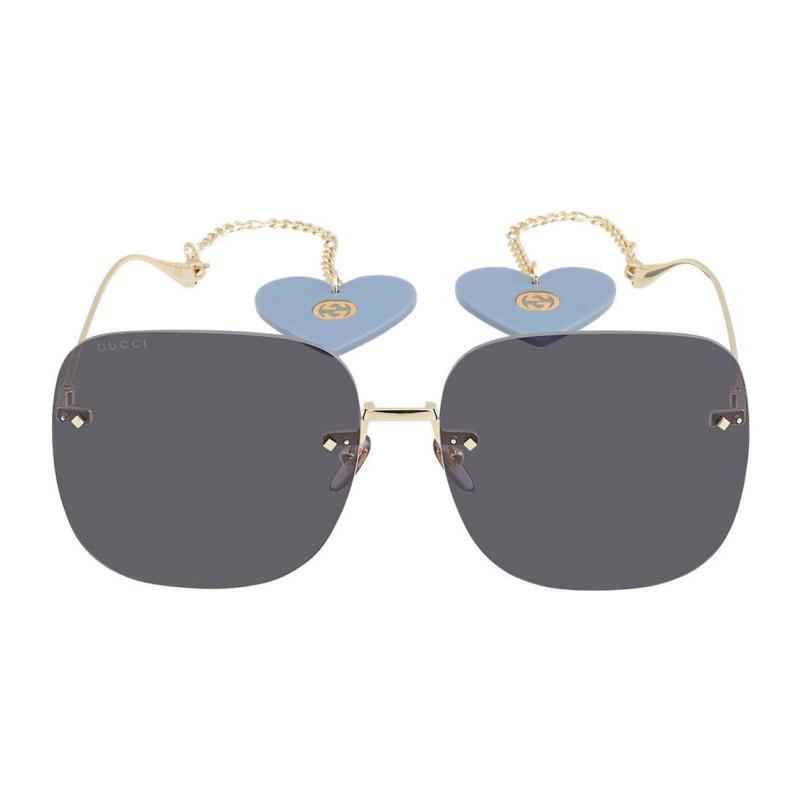 

GUCCI Rimless Metal Frame Square Sunglasses Women s Gold 65 золотой