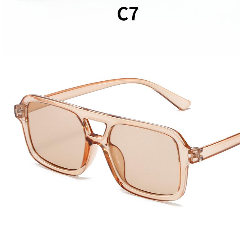 

Женские солнцезащитные очки, мужские и женские модные квадратные солнцезащитные очки с большой оправой и двойной перекладиной