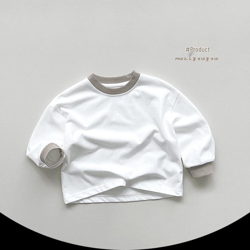 Детская хлопковая футболка с длинным рукавом унисекс - Корейский стиль, Весенняя коллекция 120 cm