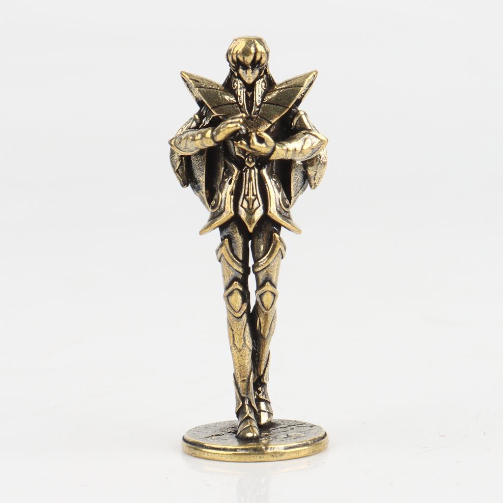 Gold Saint Brass Mini Figures Twelve Zodiac Saint Seiya Ornament Cartoon Model Desktop Decoration Copper Gift