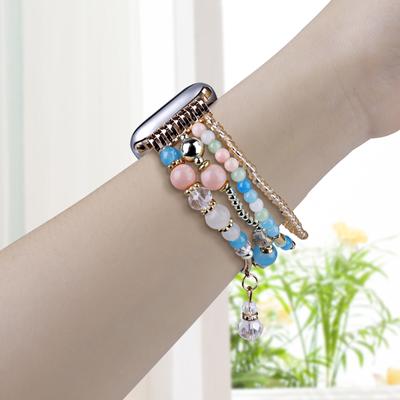 For Apple Watch Series 10 42mm/9 8 7 41mm/SE (2023) SE (2022) SE 6 5 4 40mm/3 2 1 38mm Four Rows Bead Chain Strap