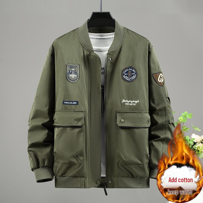 Men s Plus Size Winter Padded Versatile Baseball Jacket 4XL