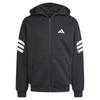 Adidas Future Icons 3 Stripes Full Zip Sweatshirt recycled polyester cotton Black
