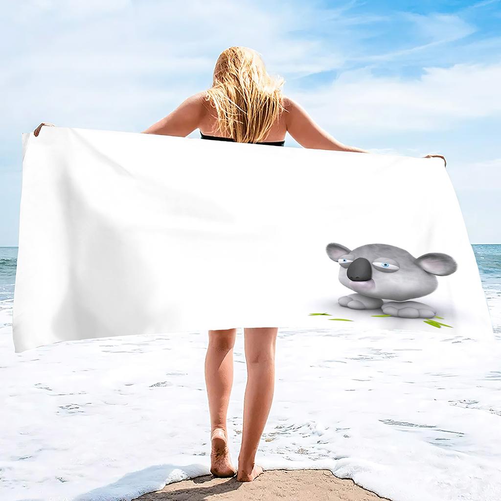 Cartoon Koala Strandtuch Mikrofaser Kawaii Wildes Tier Badetücher Schnelltrocknend Schwimmbadtücher Fitnessstudio Poolside Sonnenliege Überwurfdecke