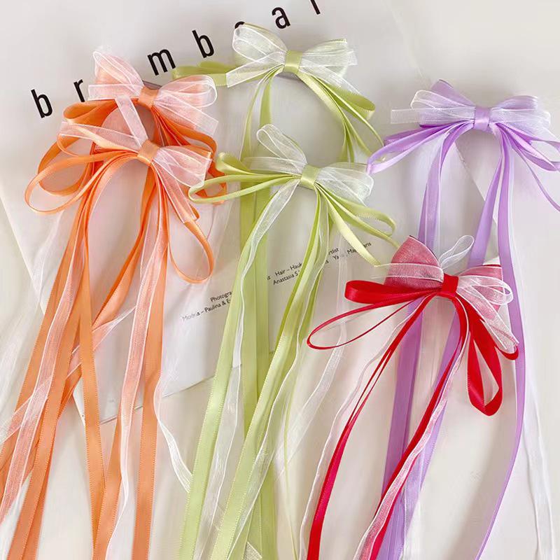 New Chinese-Style Ribbon Bow Hair Clip for Girls - Hanfu Tassel Braided Headwear Accessory