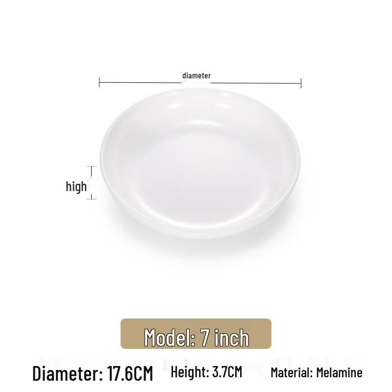 Melamine White Round Deep Dining Plate