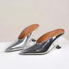 Pesstwei Mode Puntige Toe Wedge Slippers Pumps Lage Hoge Hakken Mules Schoenen Maat:35 42