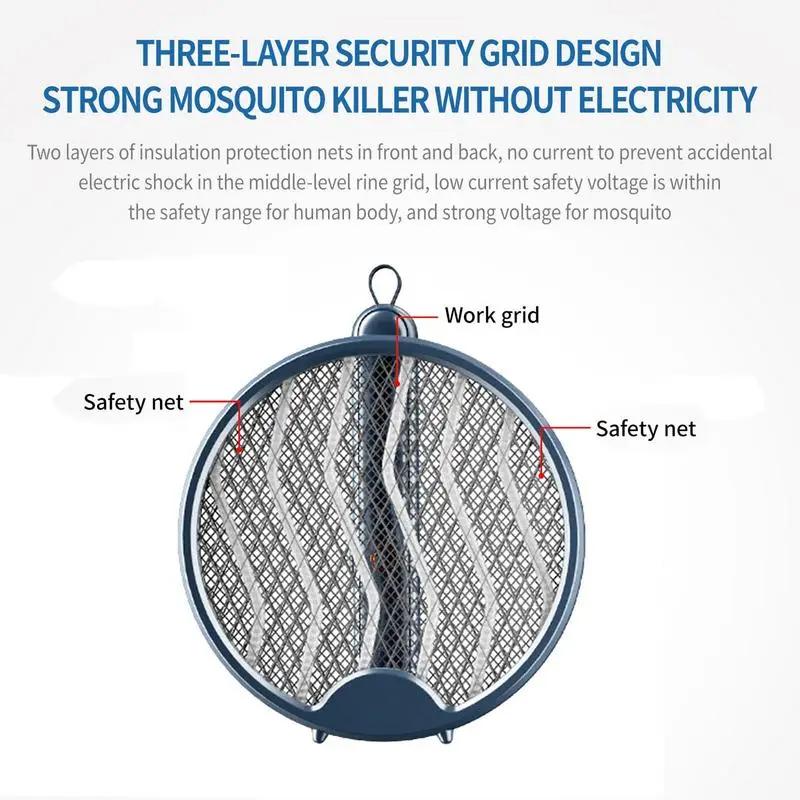 Rechargeable Flycatcher Electric Fly Swatter Racket 2 In 1 Design Electric Fly Insect Bug Zapper Bat Insect Fly Swatter Racket
