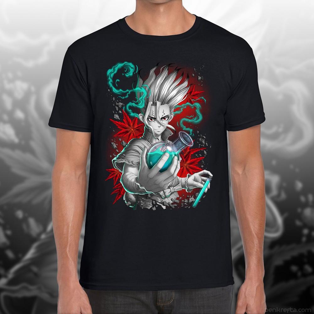 T Shirt Dr Stone Senku Unisexga Anime Tee Exclusive Black Tshirt Unisexs Unisexs S