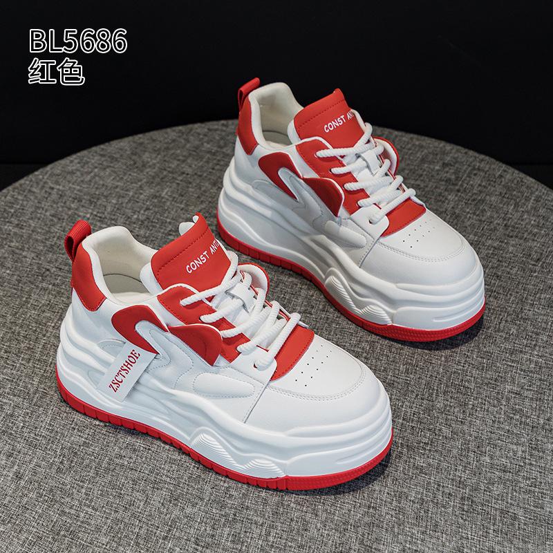 Leather Casual Shoes Ins Trendy Spring and Autumn New Muffin Platform Small College Style