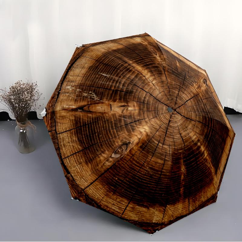 1 PC Automatic Folding Umbrella -Slices of plantsPattern,Portable & Foldable Design with 8 Ribs,Christmas Birthday Gifts