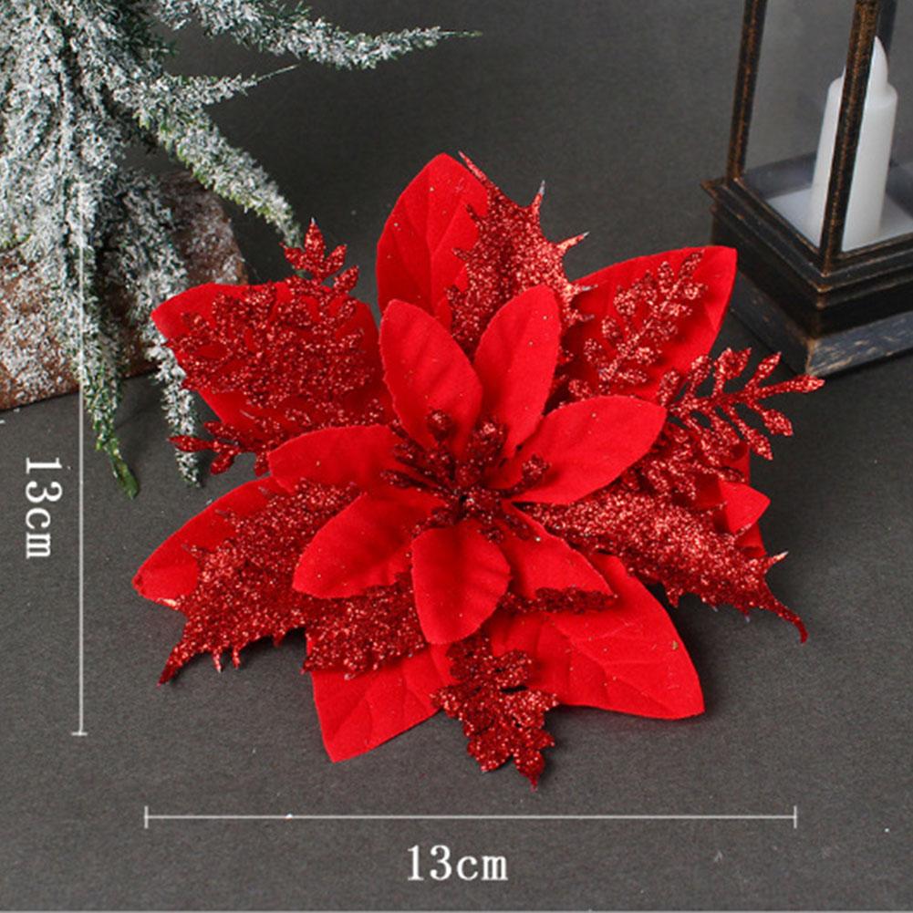Xmas Decoration Christmas Flower Christmas Wreaths Christmas Flower Plastic 13*13*1cm Christmas Tree Decoration
