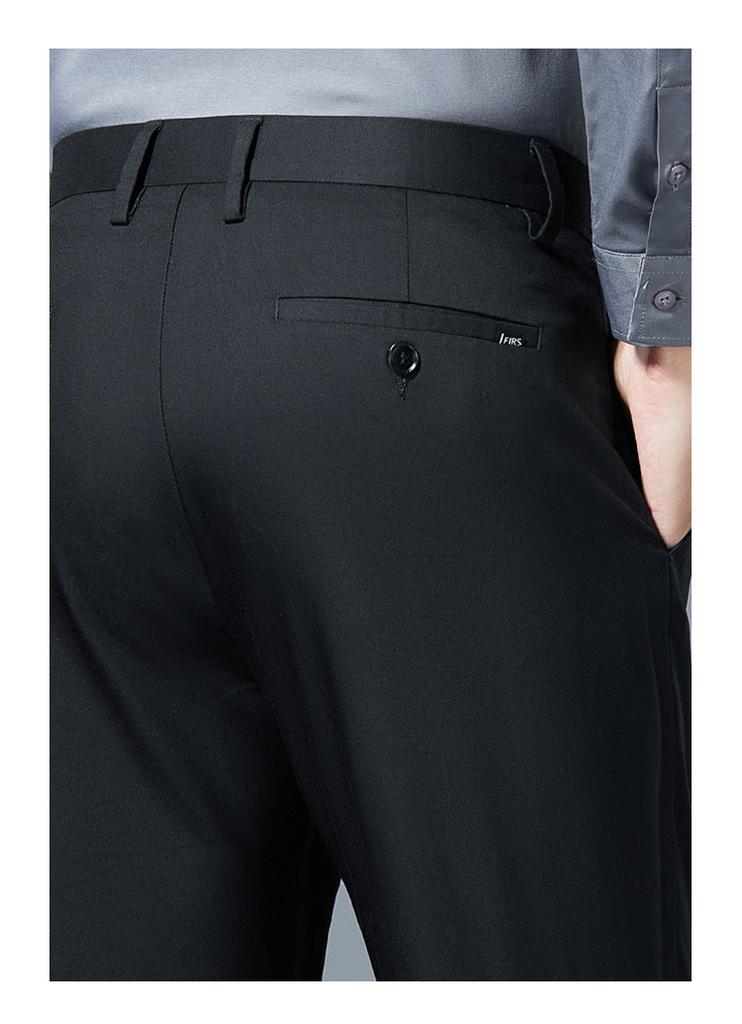 [Containing natural fibers] Business casual elastic breathable easy to maintain skin friendly straight leg casual pants men's long pants