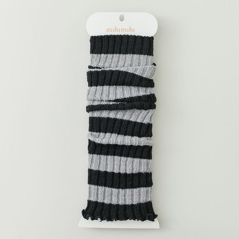 

Персидский бархат, утягивающие и увеличивающие рост гольфы до колена в полоску, теплые гетры, носки-слайсы, женские милые осенне-зимние вязаные шерстяные рукава one size