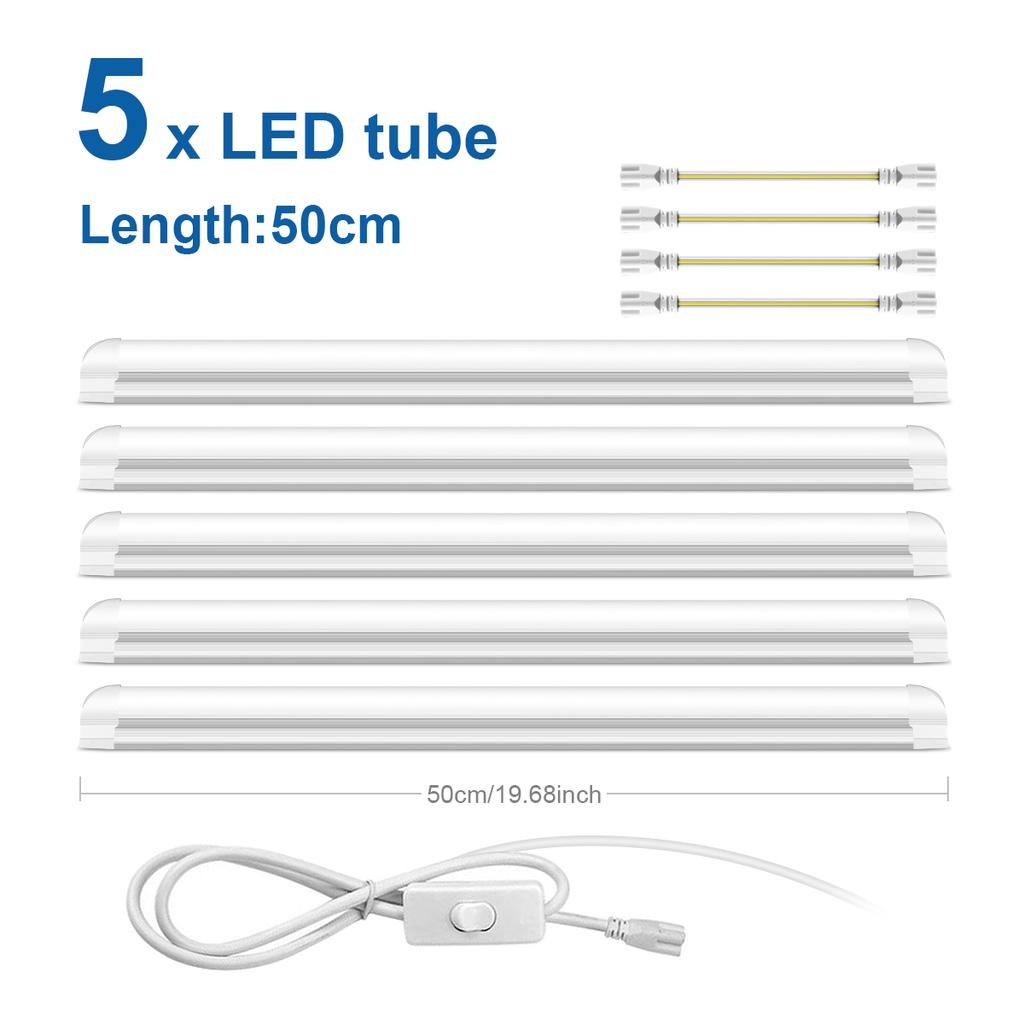 LED Under Cabinet Light 25W 50CM T8 LED Light Tube Aluminium Bar Ceiling Lamp For Study Shop Garage Workbench Warehouse Kitchen